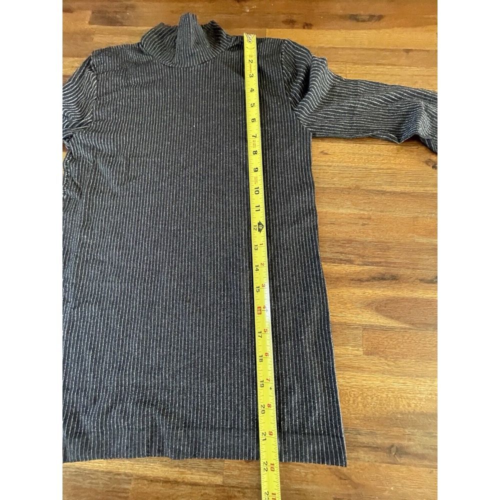 EMILIO CAVALLINI Top Medium Stretch Knit Mock Neck Body-con Gray Beige Italy - Picture 12 of 16